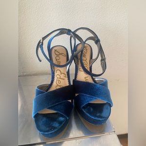 Sam Edelman Velvet Navy Blue High Heels size 8